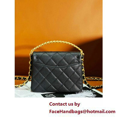 Chanel Grained Calfskin  &  Gold-Tone Metal Mini Flap Bag with Top Handle AS4472 Black 2025